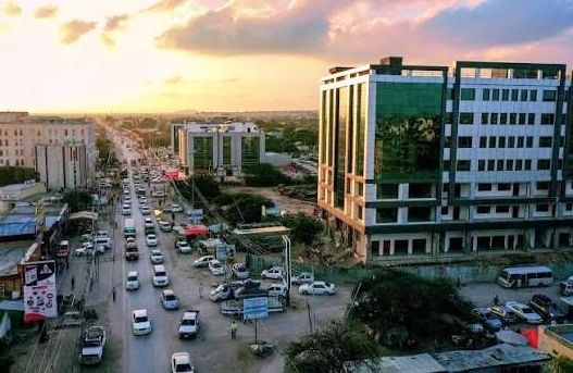 Hargeisa street at sunset